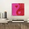 Minimalistisch - Rood - Roze - Hartjes plexiglas 5mm klein -sfeer1