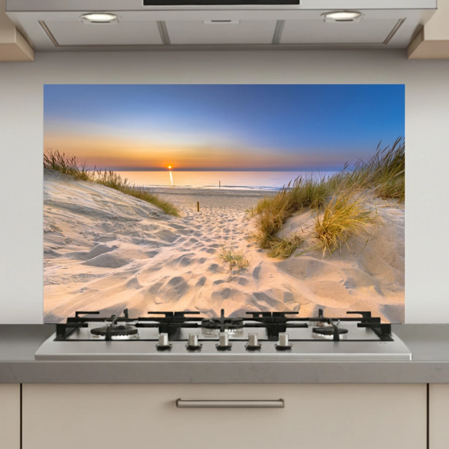 Duin - Zonsondergang - Horizon - Strand - Gras keuken achterwand spatscherm klein -3d_website