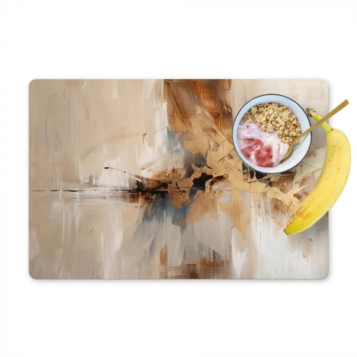 Modern - Bruin - Abstract - Beige Placemat vinyl groot -zzzproduct_Kitchenyeah-website