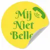 Mij niet bellen - Telefoon - Geel Wandcirkel behangsticker klein -3d