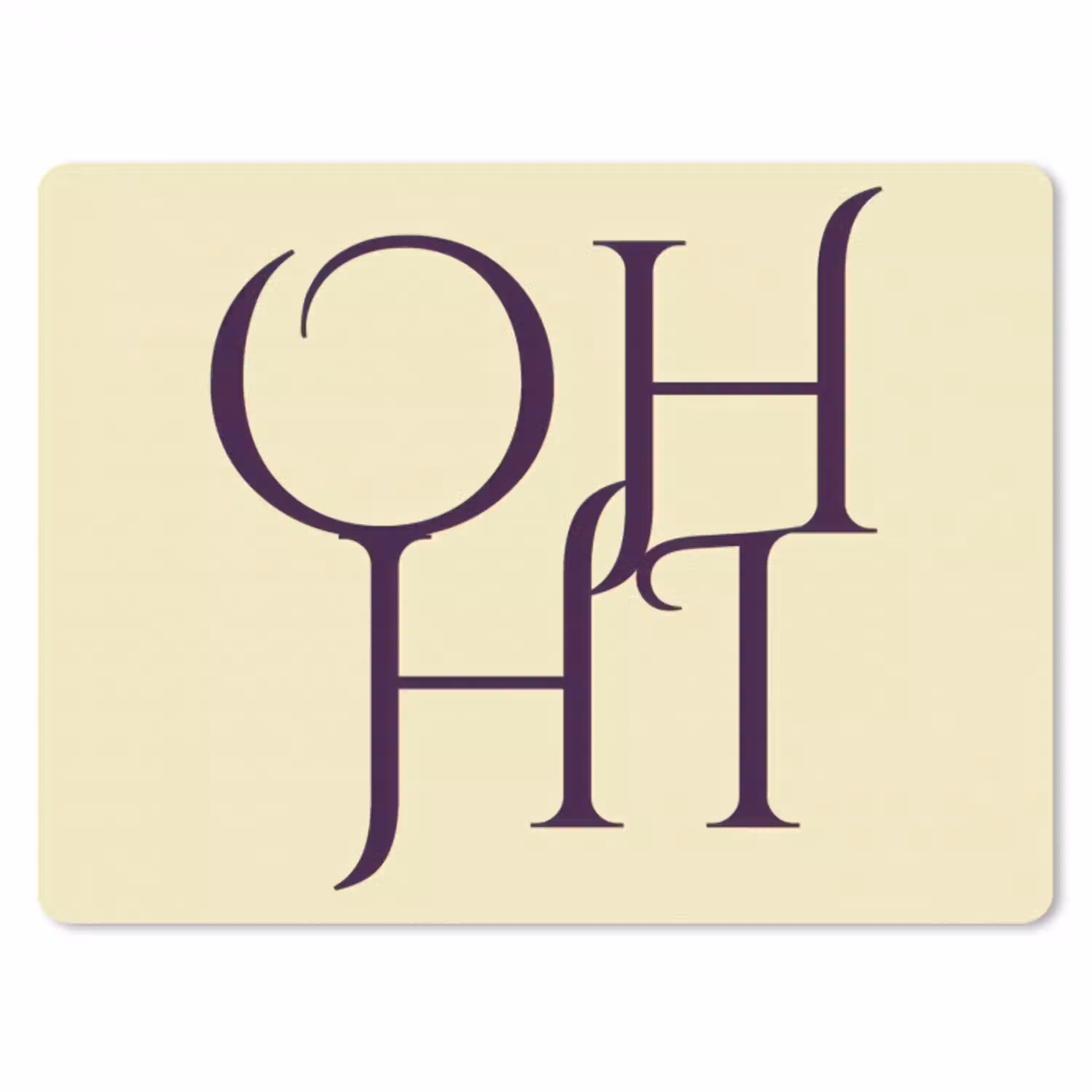 Oh hi - Geel - Monogram muismat rubber klein -3d