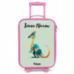 Dino - Blauw - Dier Kinderkoffer - Roze klein -3d