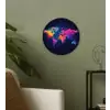 Wereldkaart - Kleurrijk - Graffiti Wandcirkel plexiglas klein -sfeer3