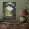 Doorkijk - Rozenboog - Uitzicht - Landschap - Bloemen PET vilt klein -sfeer2