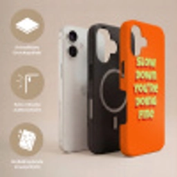 Slow down you're doing fine - Oranje - Simple Toughcase MagSafe Apple iPhone 17 klein -USP_Lagen_DE