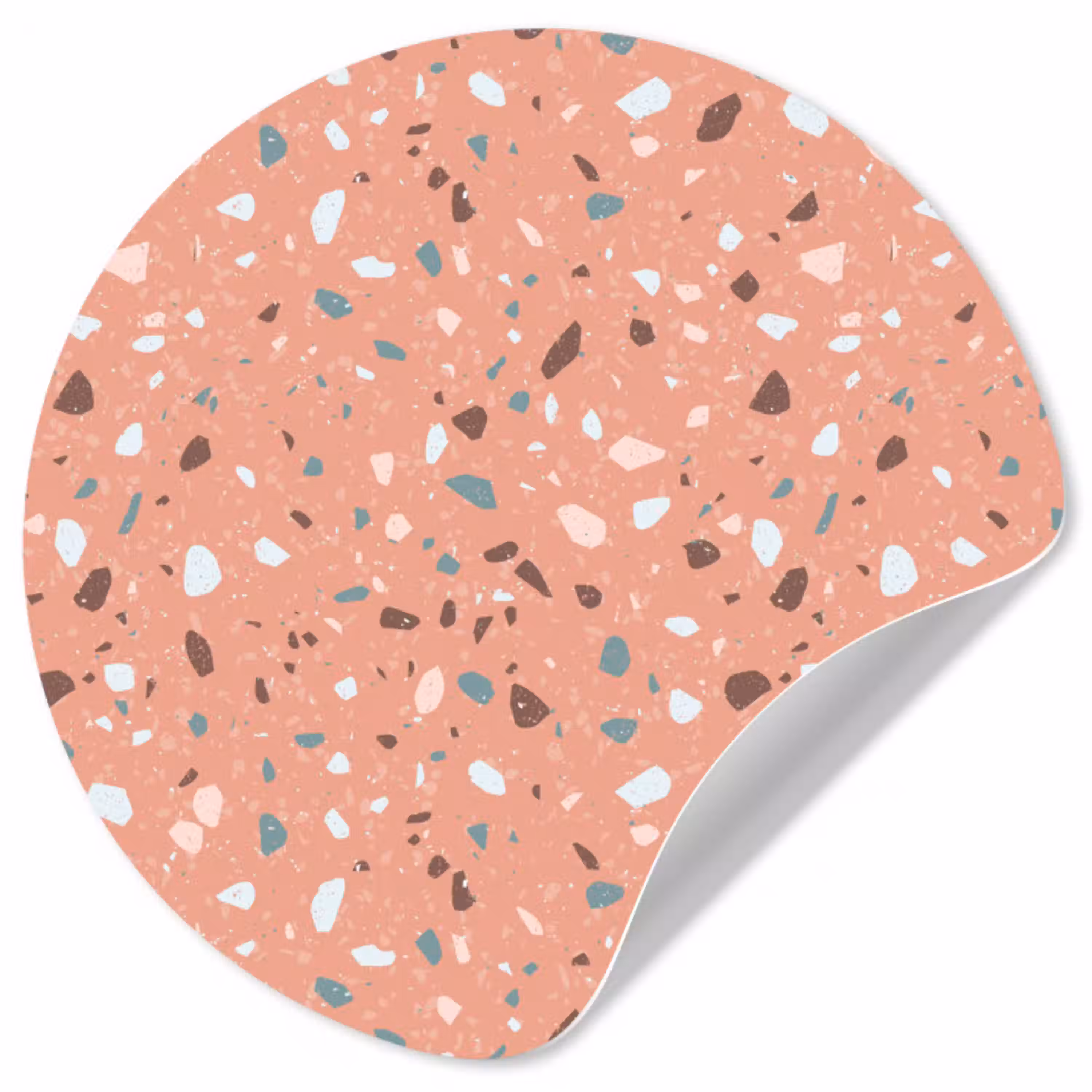 Terrazzo -  Patroon - Kleurrijk - Roze - Blauw Wandcirkel behangsticker klein 186 -3d