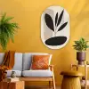 Plant - Beige - Japandi Wandcirkel Ovaal Glas middel -sfeer4