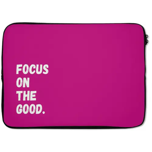 Focus on the good - Roze - Simple laptophoes neopreen klein -zkaufland3dotto
