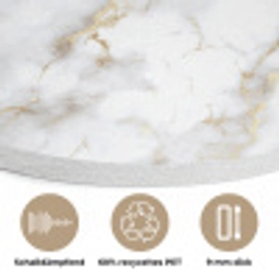 Gouden aders - Marmer - Wit Akoestische PET Vilt - Rond klein 838 -closeup_DE