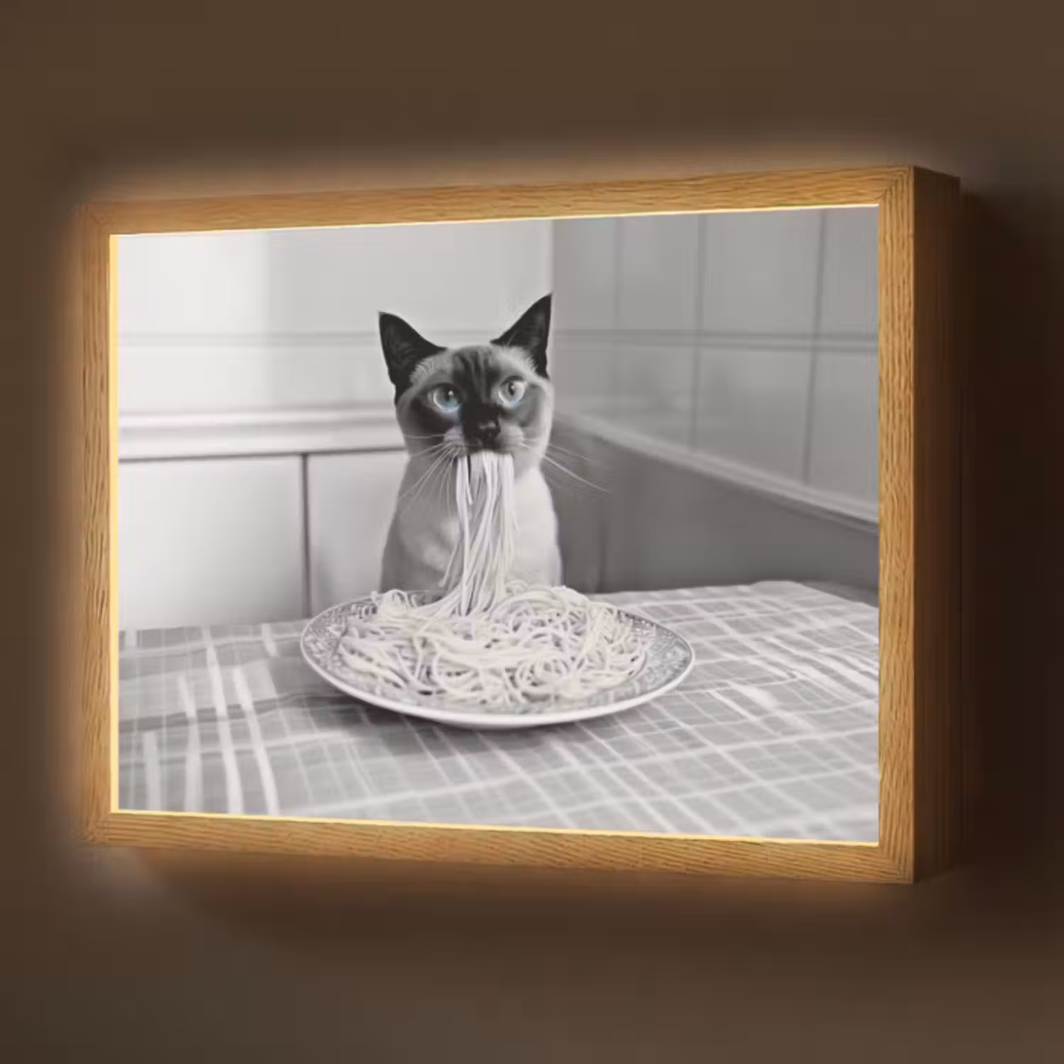 Lightbox - Wandlamp - Kat - Siamees - Zwart Wit - Schattig - Dieren