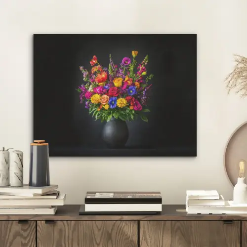 Felgekleurd - Bloemen - Vaas PET vilt klein -sfeer1