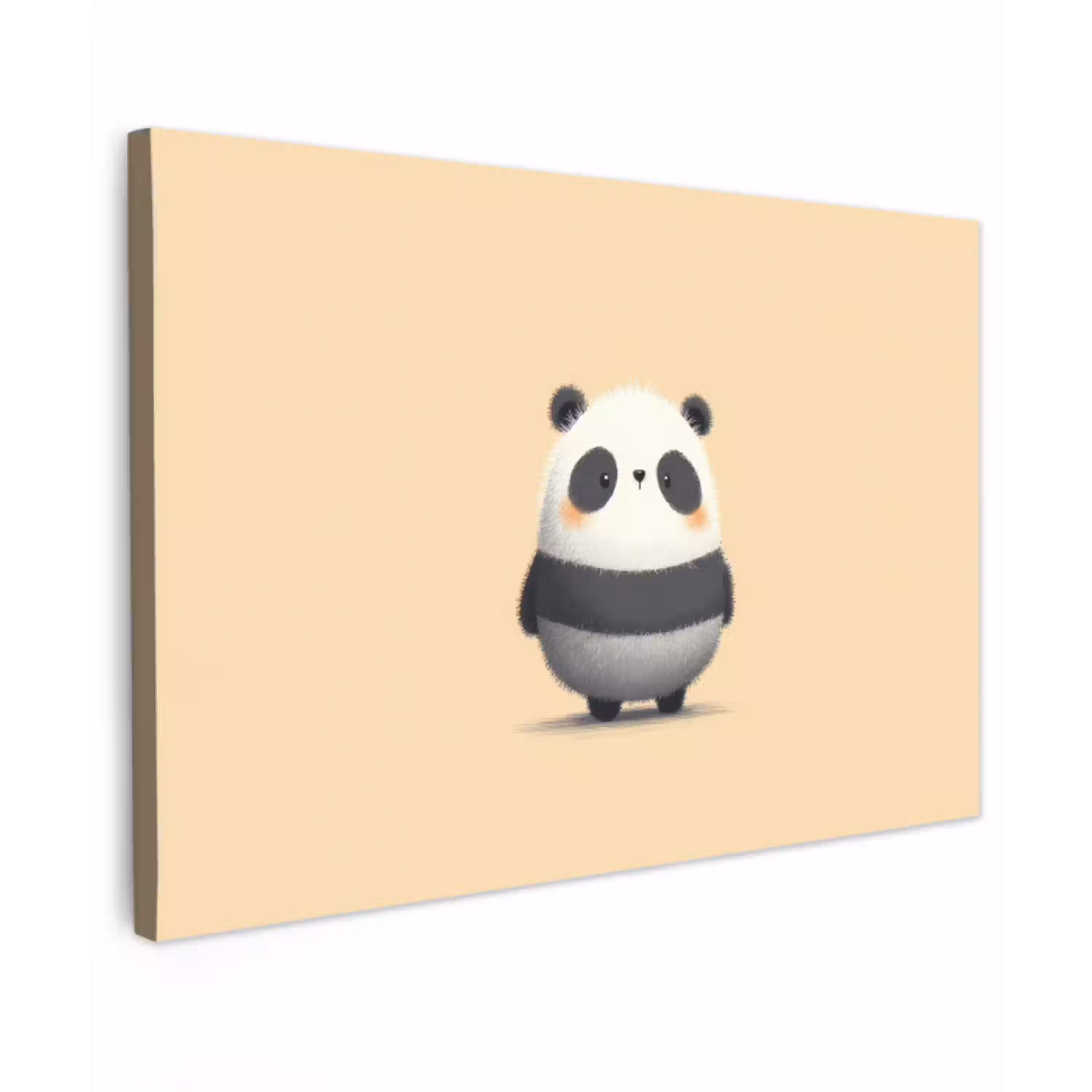 Panda - Beige - Minimalistisch canvas 2cm klein -z3d