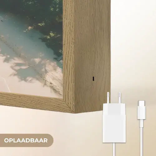 Tropisch - Strand - Water - Palmbomen Light Box met batterij (Wandlamp) middel -USP_websiteoplaadbaarNL