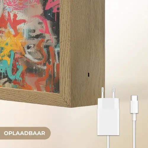 Vrouw - Kauwgom - Graffiti - Love Light Box met batterij (Wandlamp) middel -USP_websiteoplaadbaarNL