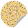 Bloemen - Motief - Geel Wandcirkel behangsticker klein 186 -3d