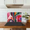 Vormen - Bochten - Kleurrijk - Abstract keuken achterwand spatscherm klein -sfeer2