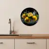 Citroen - Fruit - Geel - Zwart KitchenYeah - Keuken - Wandcirkel Forex klein -sfeer3