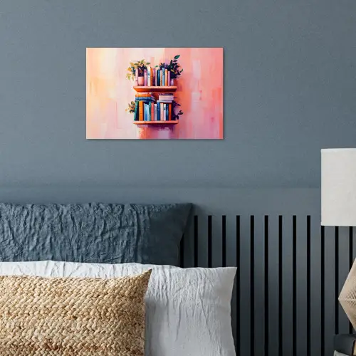 Planken - Boeken - Bladeren poster papier klein -sfeer2
