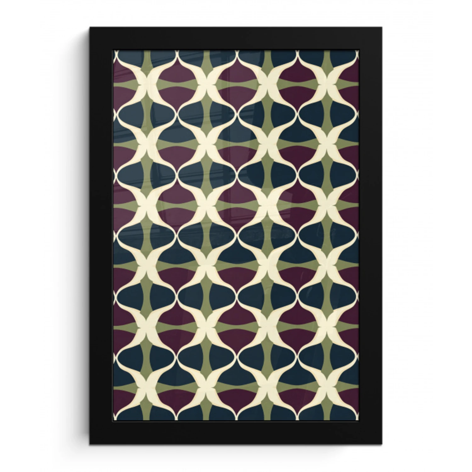 Abstract - Retro - Kleurrijk fotolijst zwart zonder passe partout klein 224 -3d