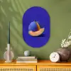 Meloen - Blauw - Oranje - Kunstzinnig Wandcirkel Ovaal Forex klein -sfeer2
