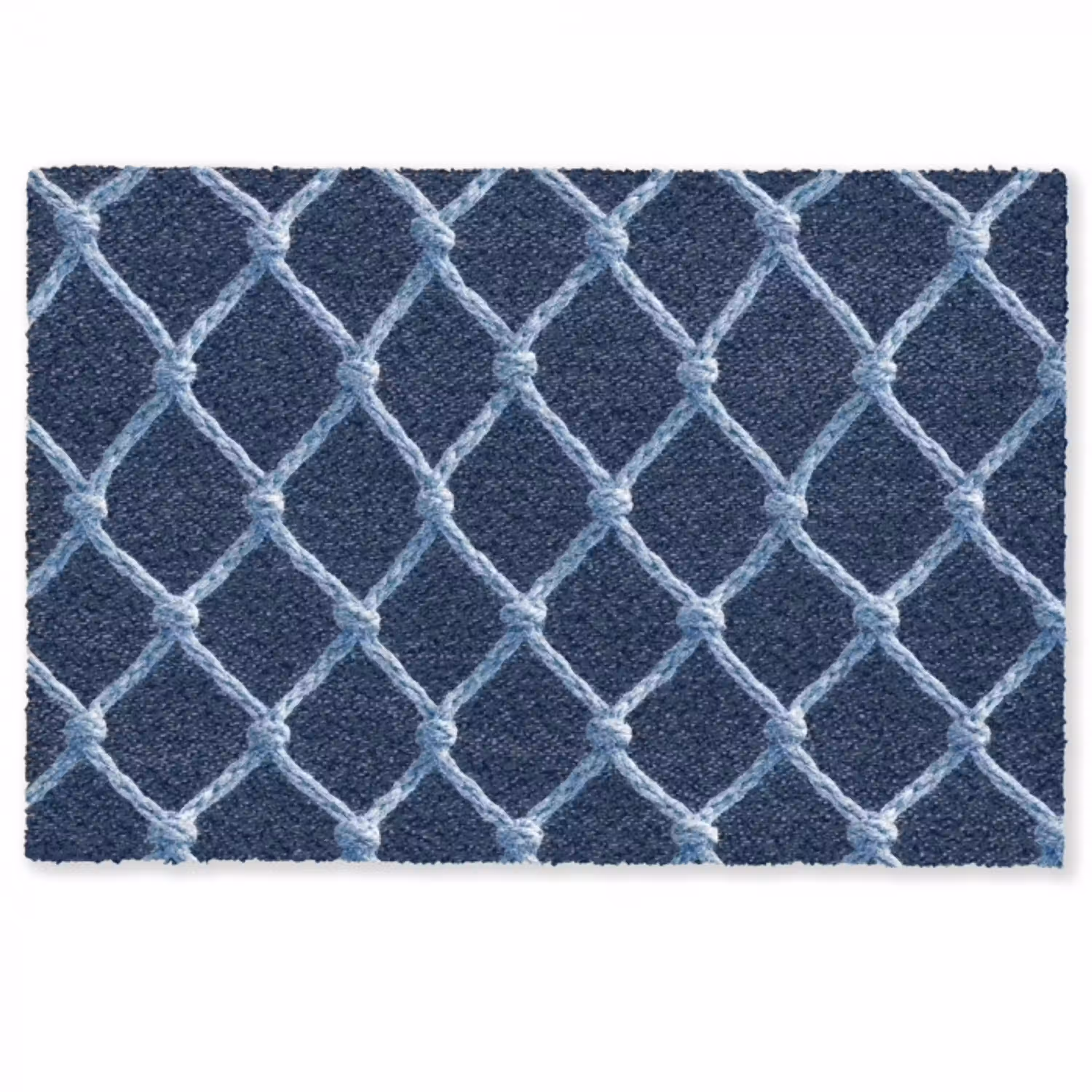 Visnet - Touw - Patroon - Marineblauw Deurmat klein 898 -zkaufland3d