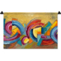 Abstract - Cirkels - Schilderij - Kleurrijk - Dynamisch Wandkleed katoen klein -zz3d