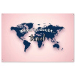 Roze - Quote - Wereldkaart - Travel tuinposter los doek groot -3d