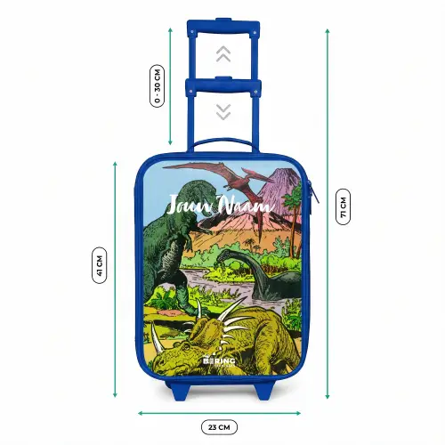Feest in Dinosaurusland Kinderkoffer - Blauw klein -productfoto_formaten