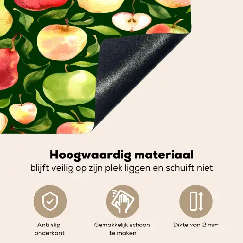 Appels - Peren - Fruit - Groen Inductie beschemer met haakjes klein 777 -ky-onderkant-nl