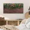 Bloemen - Muur - Groen - Oranje PET vilt middel -sfeer3