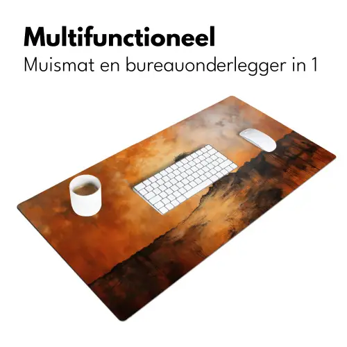 Boom - Landschap - Oranje Muismat XXL klein -sfeer4