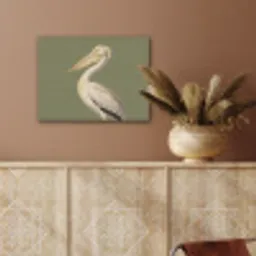Pelikaan - Wit - Vogel - Klassiek - Natuur PET vilt klein -sfeer4