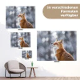 Vos - Sneeuwval - Portret - Winter - Sfeervol tuinposter los doek klein -Xsfeer9_DE