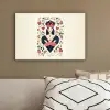 Speelkaart - Hartenkoningin - Bloemen - Hartjes canvas 2cm klein -sfeer3