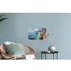 Kustdorp - Schilderij - Rotsen - Boten Muursticker klein -plant
