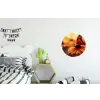 Vlinder - Bloemen - Oranje Wandcirkel aluminium klein -kinderkamer
