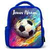Neon - Voetbal - Kleurrijk Kinderrugzak - Blauw middel -3d