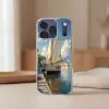 Zeilschip - Huizen - Kade - Zee Telefoonhoesje iPhone 17 Pro klein -sfeer2