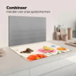 Vlinders - Klaprozen - Illustratie - Kleurrijk Inductie beschermer vinyl 3mm klein -wsfeer7_website