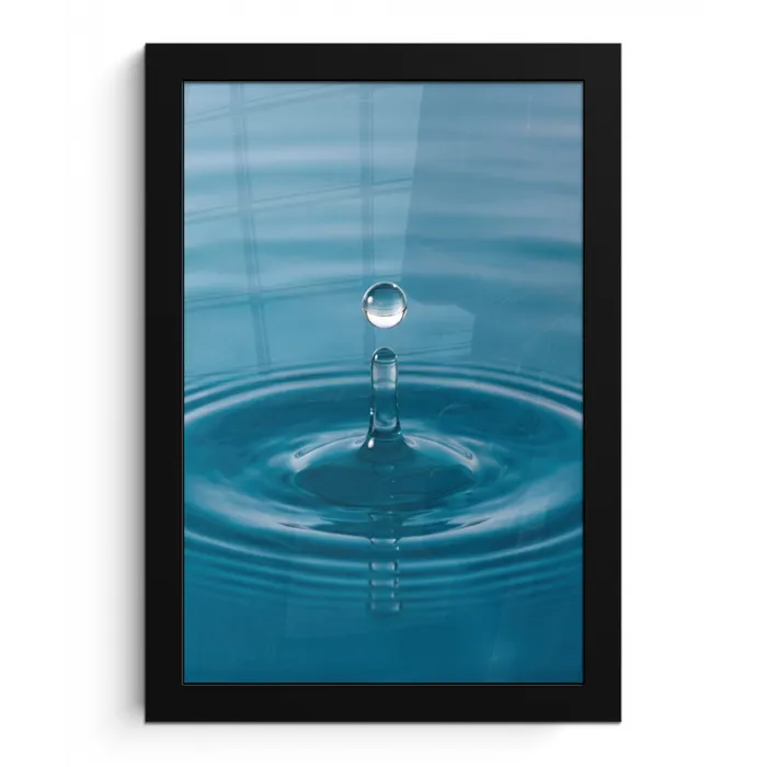 Waterdruppel - Water - Oppervlakte fotolijst zwart zonder passe partout klein -3d