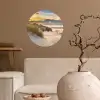 Strand - Duin - Gras - Zonsondergang - Zee Wandcirkel behangsticker klein -sfeer1
