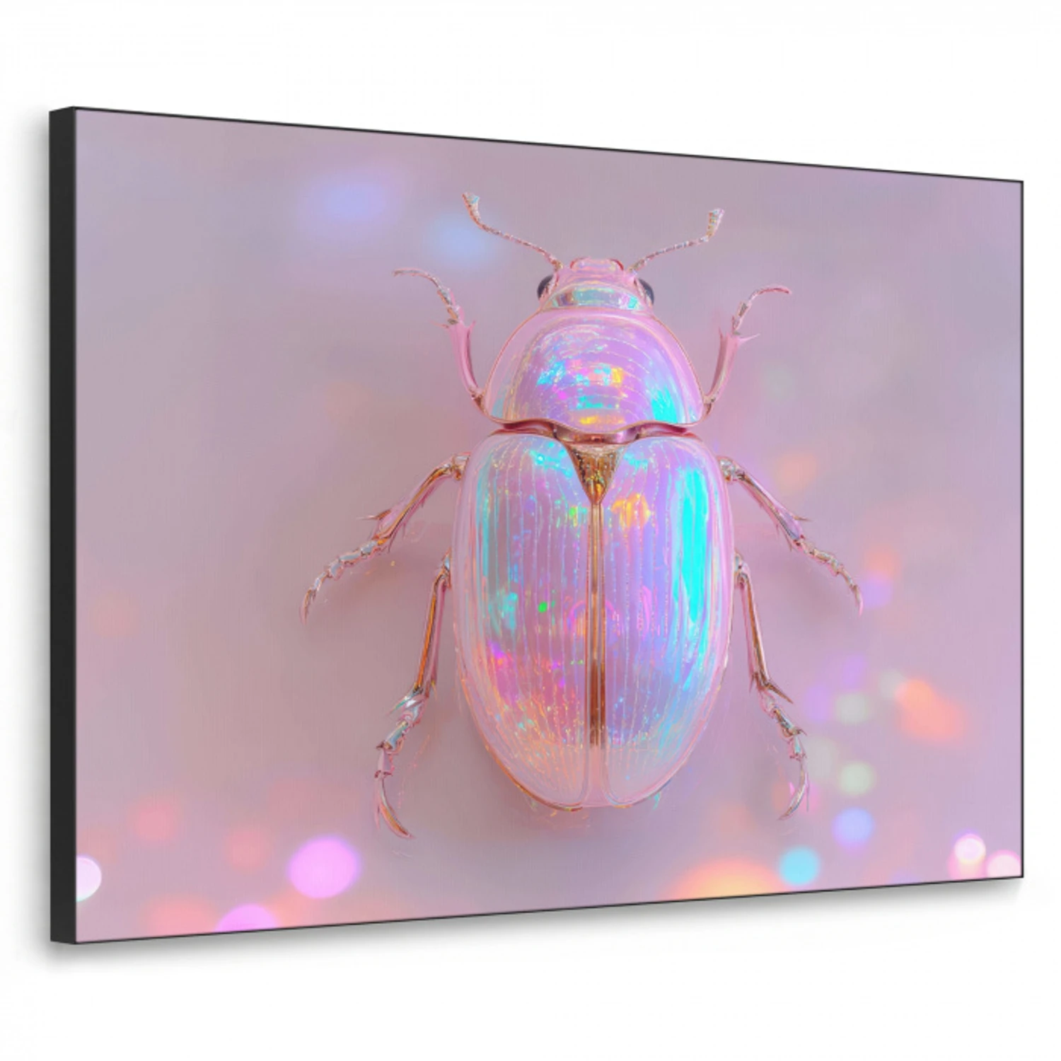 Kever - Metallic - Lichteffect - Roze Textielframe - compleet frame klein -3d