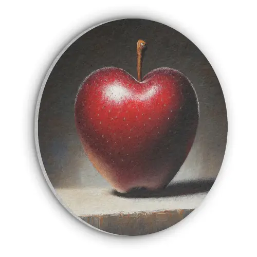 Apple - Hart - Rood Akoestische PET Vilt - Rond klein -3d