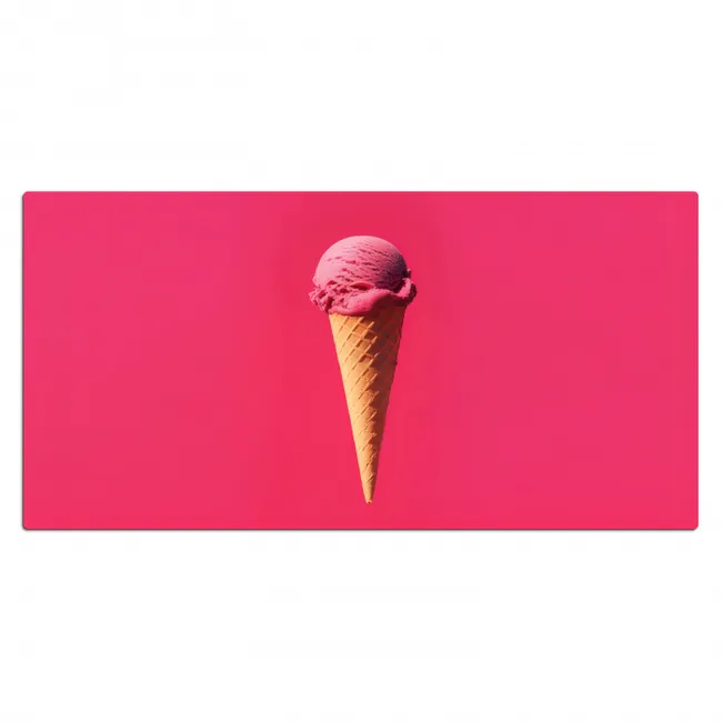 Schepijs - Roze - Hoorntje Muismat XXL klein -3d_leeg