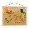 Wereldkaart - Zand - Kleurrijk - Zomer textielposter latten blank klein -3d