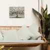Boom - Bloemen - Wit - Natuur - Kunst tuinposter los doek klein -sfeer7