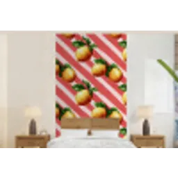Citroen - Geïllustreerd - Oranje fotobehang vinyl groot 64 -bed
