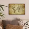 Wereldkaart - Vintage - Antiek - Bruin - Papier canvas 2cm klein -sfeer1