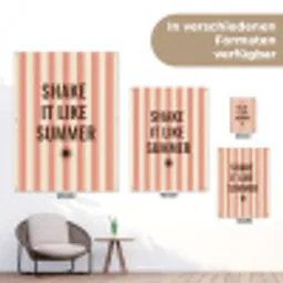 Zomer - Quote - Strepen tuinposter los doek klein -Xsfeer9_DE