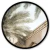 Gebouw - Palmbomen - Beige - Zon Fotolijst rond zonder passe partout klein -3d